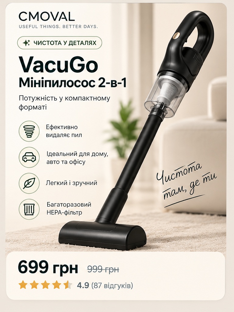 VacuGo — компактний пилосос